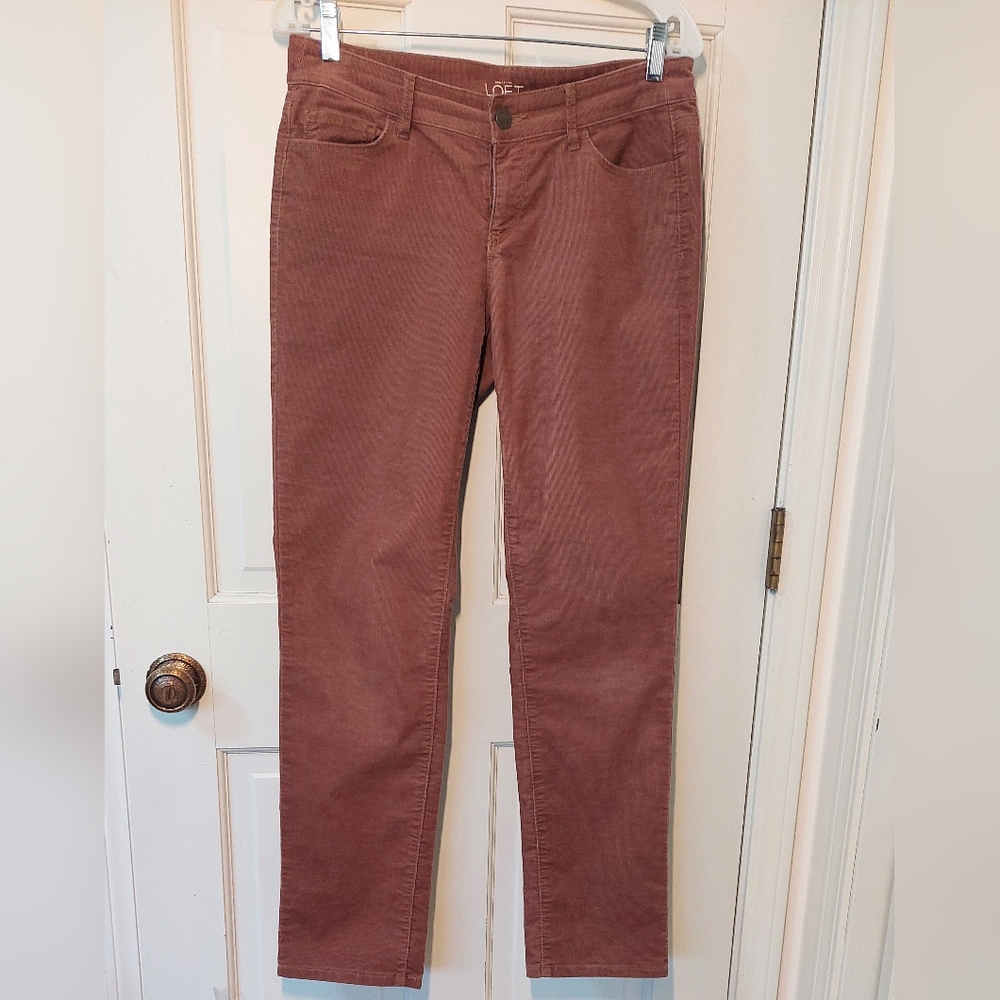 LOFT Chestnut Brown Corduroy Pants, Size 4/27